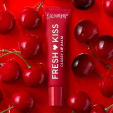 Bálsamo labial brillante Fresh Kiss de ColourPop - Cuidado labial hidratante enriquecido con péptidos, ácido hialurónico, manteca de karité y vitamina E para una fórmula ultra acolchada - Cherry Glaze (0,49 Oz)6hao
