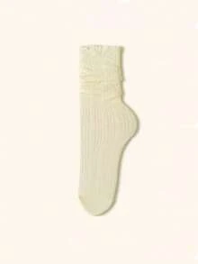 1/3/5 Pairs White Mesh Lace Mid-Calf Socks For Women, Moisture Wicking, Breathable, Fashionable, Suitable For Daily Wear, Spring/Summer - Beige - View 13