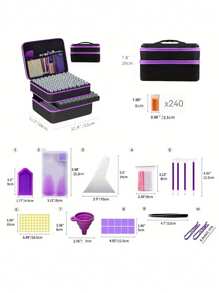 240/120/60/30 Slot Diamond Painting Storage Set, Diamond Painting Storage Container Tool Kit Box, Portable EVA Handicrafts, Jewelry And Bead Handbag, Including A Variety Of Accessories And Tools, Adult Art Is An Ideal Gift For Handicraft Enthusiasts