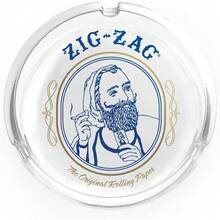 Cenicero de cristal artesanal - Diseño clásico de zigzag, ideal para el hogar, la oficina, la decoración interior y exterior - Disponible en vintage y blanco (blanco clásico) - por defecto - Ver 1
