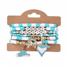6pcs Set Western Cowgirl Themed Soft Clay Bracelets, Bohemian Style