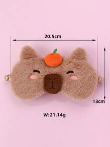 1pc Girls' Polyester Capybara Shaped Eye Mask, Soft Material, Suitable For Resting And Sleep, Blackout Design