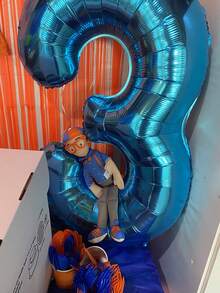 40 Inch Large Numbers Balloons ,Foil Mylar Big Number Balloons For Birthday Party Supplies Decorations - Blue - View 8
