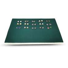 Almohadilla de exhibición para pendientes con agujeros, bandeja de almacenamiento para pendientes, inserto de caja de joyería, tapete de esponja DIY - Verde - Ver 3