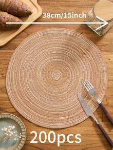 1/4/6/12 Pezzi di Tovagliette Americane stile Bohémien intrecciate, Tondo Monocromatiche Tappetini da Tavola per Decorazione Cucina, Adatte per Feste, Feste di Compleanno, Stile Vintage e Campagnolo, Pranzo all'Aperto, Decorazioni per la Casa in Tutte le Stagioni