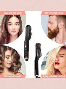 UKLISS 男女通用黑色发刷直发器 35W 电动迷你热梳加热拉直胡须刷妈妈礼物情人节礼物男朋友礼物情人节礼物粉色可爱圣帕特里克节 - 英規插(220-240V) - 查看 10