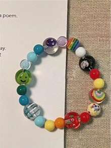 1pc Multicolor Star Shaped Beaded Bracelet, Suitable For Daily Wear For Girls In Summer - Multicolor - View 13