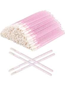 200支装、100支装、50支装，一次性唇膏，唇膏涂抹器，唇彩棒，无绒化妆刷，美妆工具，赠品 - 彩色 - 查看 4