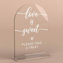 1pc Acrylic Wedding Sign, Bridal Shower Decorations, Favors Please Take One Sign For Ceremony, Modern Font Table Signs, Acrylic Table Top Signs For Wedding Reception And Event Party (Clear)