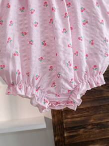 2件套新生女宝宝可爱时尚无袖连体衣和发带，夏季