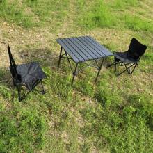 1 件户外折叠椅和桌子套装 - 碳钢框架、不锈钢腿、杯架、成人尺寸、便携，适合野餐、露营、烧烤 - 非常适合户外活动！