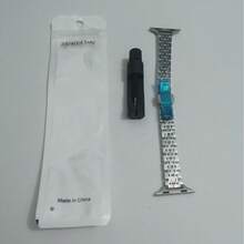 Slim Slanted 7 Beads Stainless Steel Watch Band