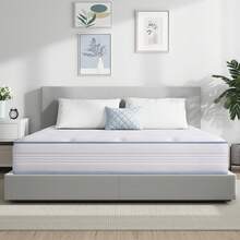Pocket Spring Mattress (Height 20/22 Cm) 90x200/120x200/140x200/160x200 7-Zone Orthopedic Mattress With Comfort Foam, Fabric With A Soft Surface, Mattress For Adults, Medium Firmness (H3) - Xanh và trắng - Xem 1