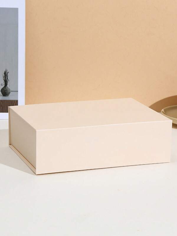 Foldable Magnetic Closure Hard Paper Gift Box, Black Folding Top And Bottom Cover Packaging Box