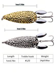 GOTURE 1 Peça Goture Isca Colher Giratória de Pesca Prateada, Corpo de Liga de Zinco, Acessório de Pesca, 24g/0,85oz