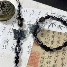 1 Nueva Pulsera De Cuentas De Estilo Antiguo De Mariposa Pequeña De Estilo Chino Para Mujer - Negro - Ver 4