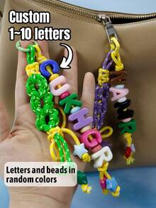 定制编织花绳字母钥匙扣、个性化钥匙扣、定制包袋挂饰、可定制文字生日礼物、姓名钥匙扣、亚克力钥匙扣、手提包挂饰、男女钥匙扣、儿童钥匙扣、情人节、周年纪念、装饰品、男士、女士、女朋友、父亲、母亲