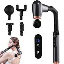 Senmeo Electric Massage Gun, Masajeador De Espalda,Handheld Deep Tissue Massager, Massage Toy,Portable Muscle Massager With 4 Massage Heads For Relieving Muscle And Muscle - Black and Gray - View 1