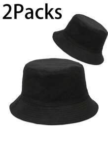 2 Packs Unisex Bucket Hat Beach Sun Hat Aesthetic Fishing Hat For Men Women Teens, UPF 50 Packable Summer Travel Beach Sun Hat,Reversible Double-Side-Wear