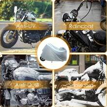 Cubierta protectora para exteriores y interiores de motocicletas, cubierta de motocicleta impermeable y a prueba de polvo de alta calidad, estaciones universales, cubierta de motocicletas portátiles impermeables y a prueba de polvo - Gris - Ver 4