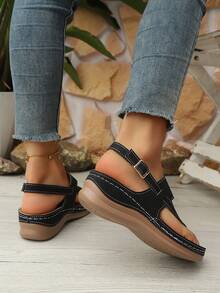 Women's Casual Comfortable Platform Sandals - Black - View 6