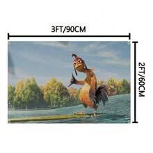 Chicken Joe Surfs Up Funny Meme Abstract Cartoon Art Design Tapestry Color Wall Hanging Flag For Bedroom Living Room Dorm Halloween Party Decor,Guys Man Cave,Art Tapestry Banner Gift