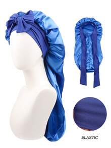 1 件女士长缎仿丝蝴蝶结睡帽，大号辫子卷发睡帽，适合睡眠和日常美容使用 - 彩色 - 查看 21