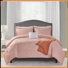 5-Piece Blush Cross Stitch Comforter Set, Full/Queen - 多色 - 查看 1