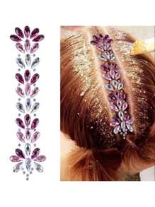 INS Music Festival Rhinestone Makeup Hair Jewels - Brow Gems, Forehead Crystals, European And American Hair Accessories, Suitable For Parties, Gatherings, Makeup And Costume Balls