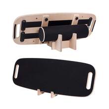 Balance Board Balanceboard Balancierbrett mit Rolle Halter Holz Balancetrainer Fitnessboard Schaukelbrett - Schwarz - Übersicht 4
