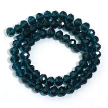 1pc Transparent Peacock Blue Faceted Crystal Abacus Beads, 3/4/6/8/10mm Bead Assortment, Fashion & Versatile For DIY Jewelry Making Accessories, Suitable For Bracelet, Necklace, Pendant, Decoration
