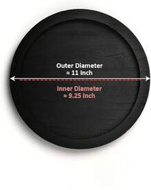 MEIJUANAACYS EXCEL 13 Inch Black Round Wooden Tray, Decorative Serving Trays Ottoman Coffee Table Candle Holder Home Decor Accessories - 黑色 - 查看 2