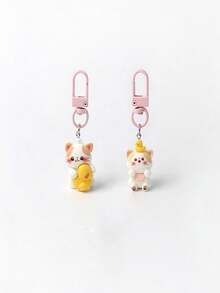 5pcs Cute Resin Keychain Coin Purse, Colorful Macaron Cartoon Keychain, Popular Anime Wallet Pendant Car Accessories Bag Charm Backpack For School - 5pcs - View 7