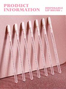 200支装、100支装、50支装，一次性唇膏，唇膏涂抹器，唇彩棒，无绒化妆刷，美妆工具，赠品 - 彩色 - 查看 6