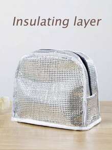 1pc Insulated Lunch Bag With Pattern - Waterproof & Portable, Suitable For School And Office - Lunch Box Bag To Keep Food Fresh & Warm, Aluminum Foil Lining, Bento Box, Tote Bag, Kitchen Picnic