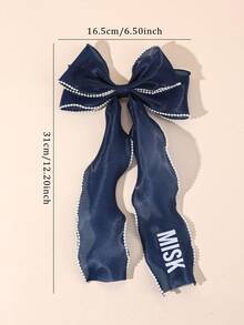 1pc Custom Hair Bow Mesh Ribbon Bow Elegant Hair Barrette Bow Hair Clip With Long Tail Accessory For Girls Kids Teens Vacation Daily Party Festival Hair Accessory Back To School - Multicolor - View 7