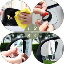 2pcs Car Rearview Mirror Car Blind Spot Mirror 360 Car Reversing Auxiliary Mirror Glass Borderless Fan-Shaped Small Round Mirror