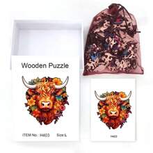 Cow Shaped Gift Box, Wooden Puzzle, Irregular Shaped Animal Puzzle, Birthday Gift, Personalized And Unique Home Decoration Gift, Family Interactive High Difficulty Game