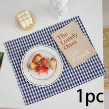1pc/6pcs Korean Plaid Placemats, Versatile & Minimalist, Suitable For Photo Background, Tableware Decoration