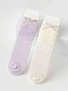1 Paar Sommer Pastell-farbige Rüschen Socken, feines süßes Schleifen Design, atmungsaktive Mesh-Netz Mückenschutz Beinwärmer Socken für Kinder
