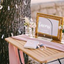 1pc Acrylic Wedding Sign, Bridal Shower Decorations, Favors Please Take One Sign For Ceremony, Modern Font Table Signs, Acrylic Table Top Signs For Wedding Reception And Event Party (Clear)
