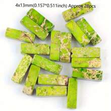 28 piezas/4x13mm Cuentas de piedra natural, cuentas cilíndricas columna y largas de tubo, cuentas de turquesa de sedimento marino para hacer joyas DIY, pulseras y collares hechos a mano, suministros artesanales, regalo para mujeres, materiales de abalorios de estilo bohemio, cuentas de piedras preciosas curativas, accesorios para fiestas de playa de verano, componentes de joyería nupcial y de boda