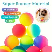 15pcs Cat Toy Bouncy Balls, Interactive Cat Toys Balls, 32mm High Indoor Cat Bouncy Balls, Colorful Rubber Large Bounce Ball, Pet Toy Balls Gift For Kitty