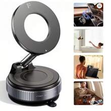 360° Rotating Magnetic Phone Stand, Foldable & Telescopic, ABS Material, Non-Waterproof, Perfect For Car, Shower, Travel, Gym, Smooth Mirror - Adjustable And Rotatable Stand, Phone Holder | Modern Phone Stand | Adjustable Stand PS:Only Suitable For Installation And Use In Locations With Smooth Surfaces Compatible With IPhone, Android Phone, Gift For Birthday, Family, Friends Car Accessories, Car Phone Holder
