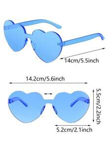 1pc Heart Shape , Blue Rimless Heart Shaped , Fun Heart For Party Favors