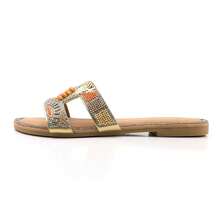 lunryet Women's Glitter Shiny Slide Sandals Slip-On Flat Slippers HONEY-133 - 金色 - 查看 9
