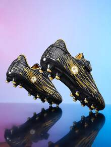 Kids Soccer Shoes For Boys And Girls, Student Turf TF AG Artificial Grass & Natural Grass Football Training Sneakers - Black - View 3