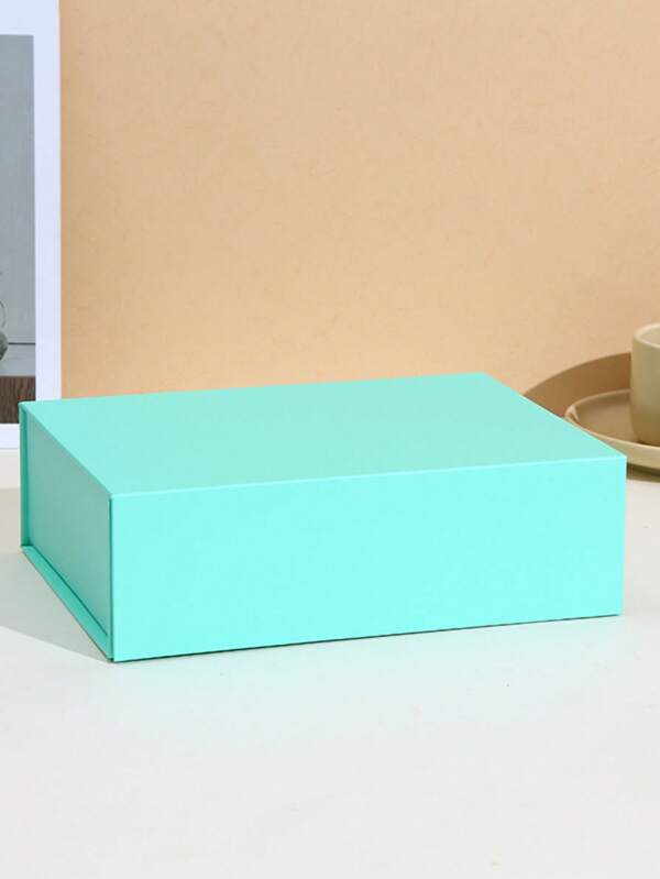 Foldable Black Magnetic Closure Rigid Paperboard Gift Box, One-Piece Flip-Top Packaging
