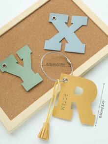 Takeoak 1pc Custom Name Luggage Initals Shape Tag For Suitcases Customized Gold Monogram Name Luggage Tags Personalized Vegan Letter Bag Charm Travel Bag Backpack Tags Gift Tags Travel Accessories Bag Accessories Handmade Chic Travel Gift Birthday Bridesmaid Gifts For Friends[Match The Letters Of The Luggage Tag According To The Customized Name, The Color Of The Letters Is Fixed] - Multicolor - View 4