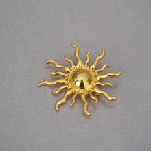 1 szt. Gładka złota broszka ze stopu cynku w kształcie słońca, geometryczna ozdoba do sukienki